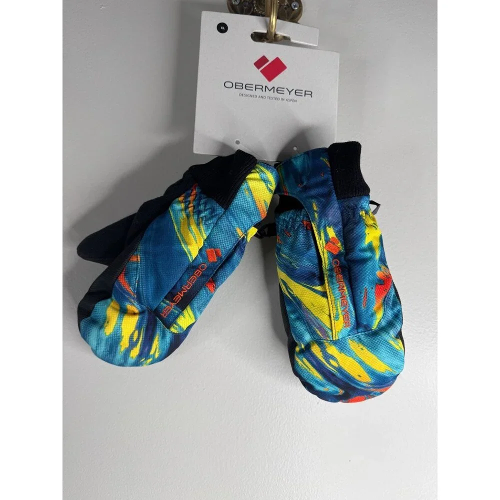 Obermeyer Kids' Thumbs Up Mitten in Sun Rays Youth Size XL 8 NWT